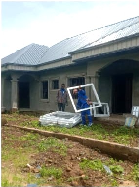 Aluminium window frames delivered to a NNANG Group project site